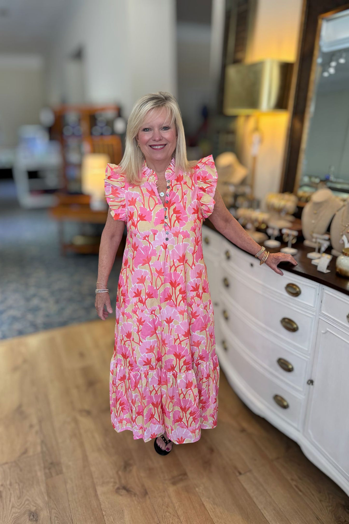 Coral Garden Dress