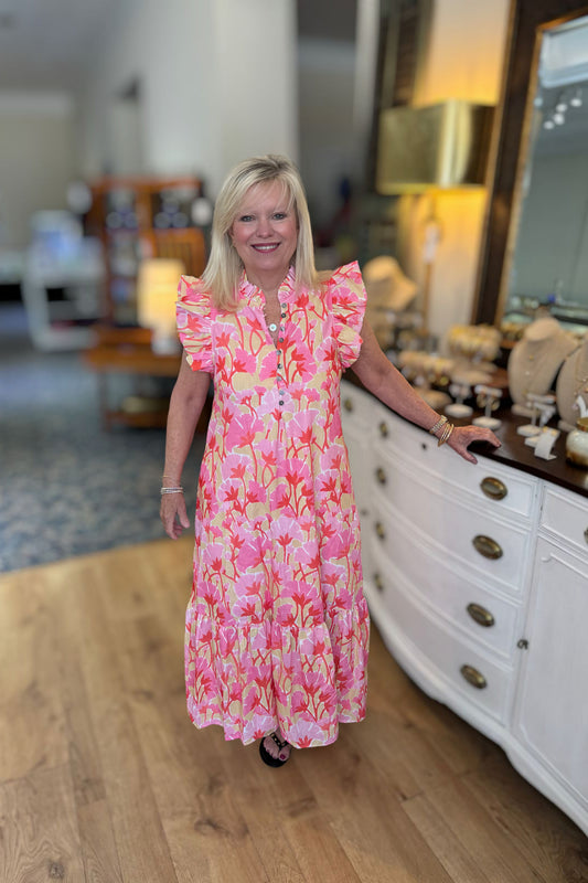 Coral Garden Dress