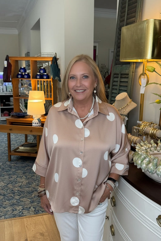 Champagne Charm Dot Blouse